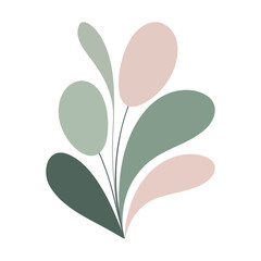 Abstract tulip-style leaves arranged in an elegant, flowing composition