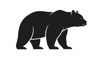 Fototapeta premium Black Bear Silhouette Vector Illustration Graphic Style for Wildlife and Nature Themes