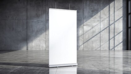 Modern office interior with empty billboard