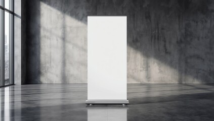 Modern office interior with empty billboard