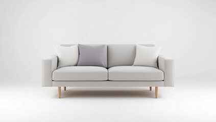 Modern sofa on white background