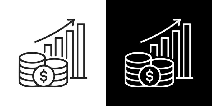 Economy Icon Set. Clean Line Design With Light And Dark Versions For Versatile Use.