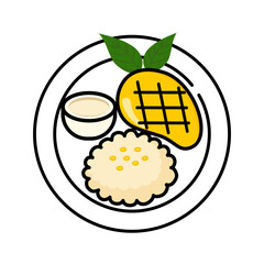 Mango sticky rice or "Khao niao ma-muang" is a traditional Thai dessert and South Asian dessert.