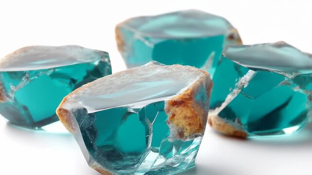 Sparkling Abstract Gems: Discover the allure of abstract gemstone formations, each a unique masterpiece of color and form, with smooth textures and an element of preciousness.