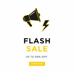 Flash Sale Announcement with Megaphone Icon