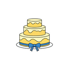Three Tier Cake with Ribbon