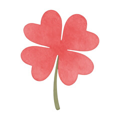 PNG Heart-shaped clover illustration.