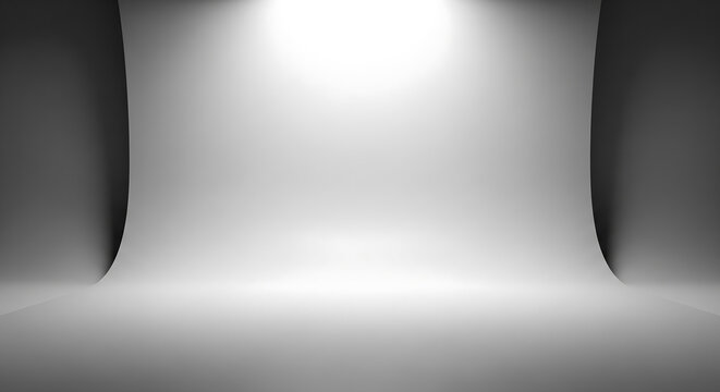 Modern Empty photography studio backdrop, clean seamless background, abstract gradient, soft light for product placement and portraits
