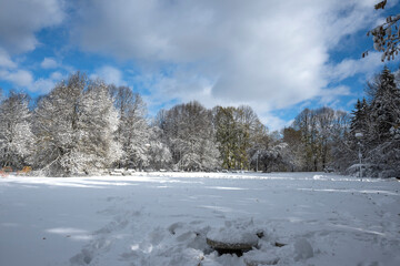 Landscape of South Park in city of Sofia, Bulgaria