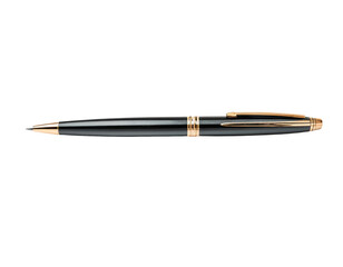 A pen lying flat on a white surface, ready for use