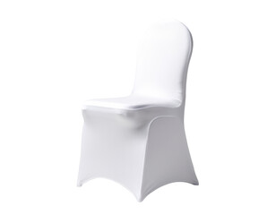A simple white chair covered with a white cloth