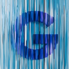 Blue reed glass font Letter G 3D
