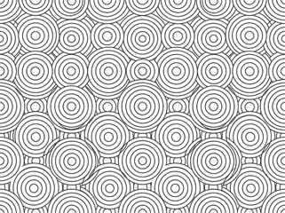 Fototapeta premium Intricate black and white concentric circles pattern creating a mesmerizing optical illusion. EPS Editable