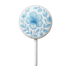 PNG Floral blue lollipop design.