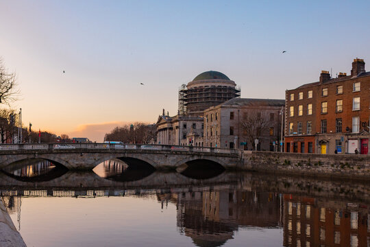 dublin ireland at sunset 