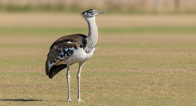 Majestic African Bustard in Sunlit Savannah