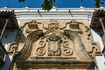 Cartagena de Indias, Colombia - January 18, 2026: Palace of the Inquisition in Cartagena de Indias, Colombia.