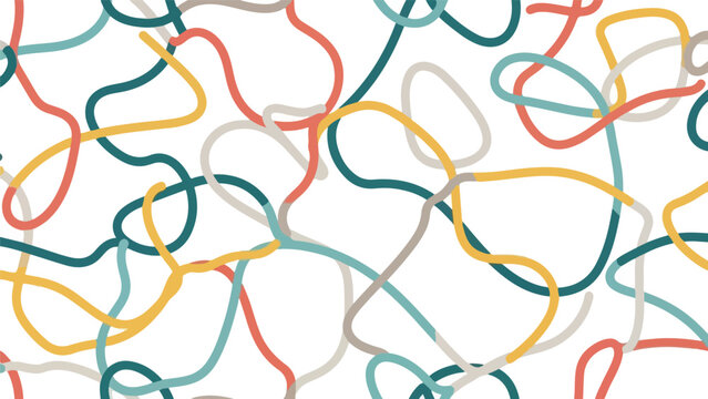 Colorful Rubber Bands Tangle Together.