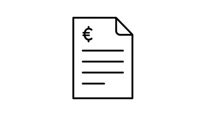 Euro symbol on a document icon.