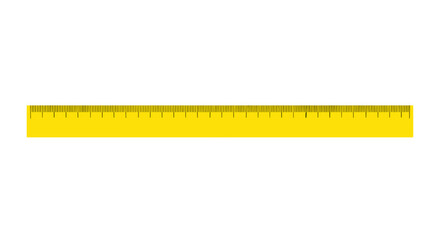 Yellow Ruler with Precise Measurement Markings for Education and Industry.