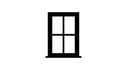 Simple Black Window Frame with Four Panes.