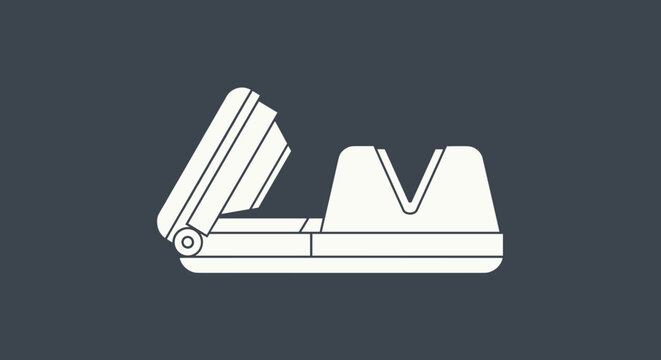 Simple Line Art Illustration of a Knife Sharpener.