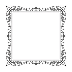 Elegant vintage ornamental border frame with intricate floral and scroll details for design projects