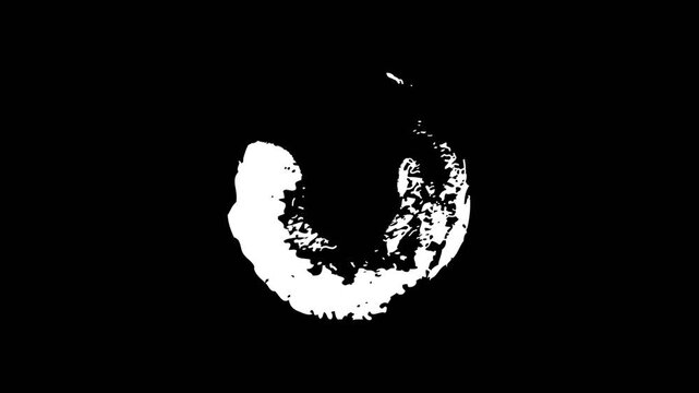 circle grunge brush stroke effect on alpha background