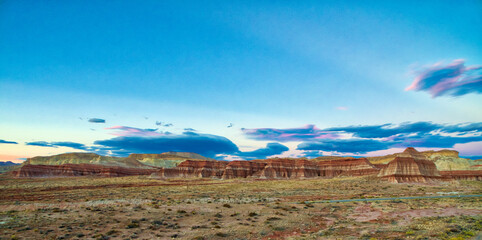 A beautiful landscape with a large mountain range in the background