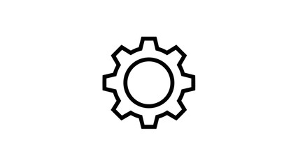 Fototapeta premium Simple Black Outline of a Gear or Cogwheel Icon.