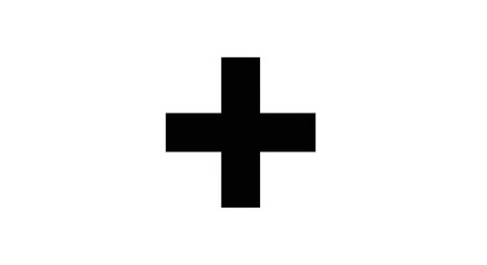 Fototapeta premium A Simple Black Plus Sign Symbol on a White Background.