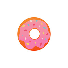 Obraz premium A donut with filling. A colorful vector illustration of food in different colors.
