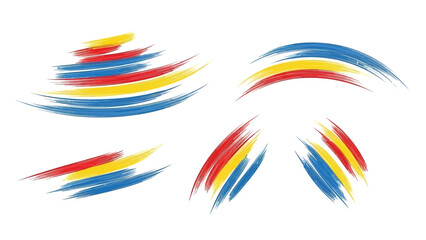 Obraz premium Colorful Abstract Brush Strokes Collection Vibrant Dynamic Art Elements.