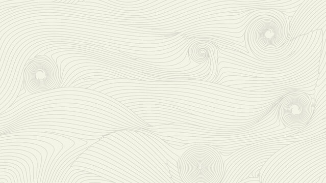 Abstract light beige background with subtle wavy lines and circular patterns.