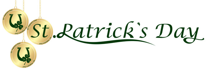text vector illustration of coins for St. Patrick's Day background