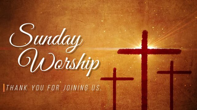 sunday worship with crosses