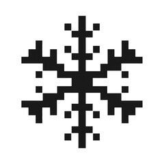Obraz premium PNG Pixelated black snowflake design.