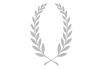 Fototapeta premium Silver laurel wreath for victory achievement and honor