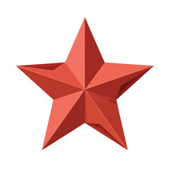 Obraz premium Red 3D Star Icon Symbol Shape.