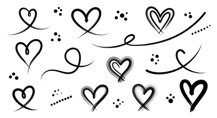 Hand-Drawn Hearts - A Collection of Love and Affection.