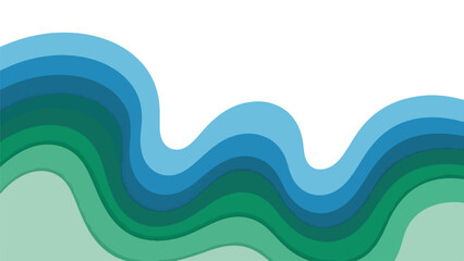 Fototapeta premium Wavy Layers of Blue and Green Hues.