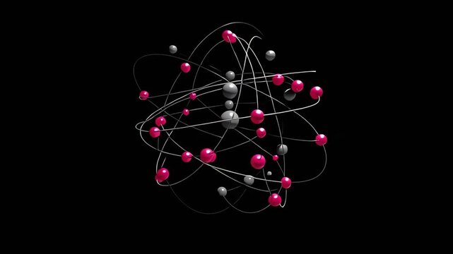 Atomic Structure 3D Animation Molecular Model.