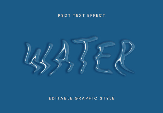 Blue Glossy Water Ripple Text Effect Shiny Fluid Font