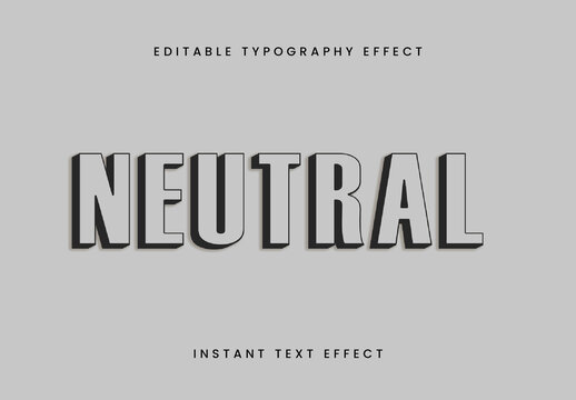Gray And Black Minimal Mono Text Effect Bold Neutral Shadow Font