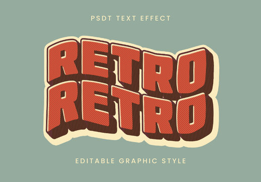 Waved Bold Vintage Retro Text Effect