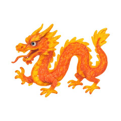 Fototapeta premium PNG Vibrant traditional Chinese dragon illustration.