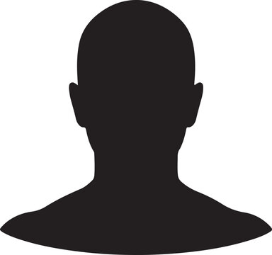 Black silhouette of a mans head and shoulders