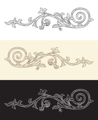 Ornate decorative design element monogram vector illustration