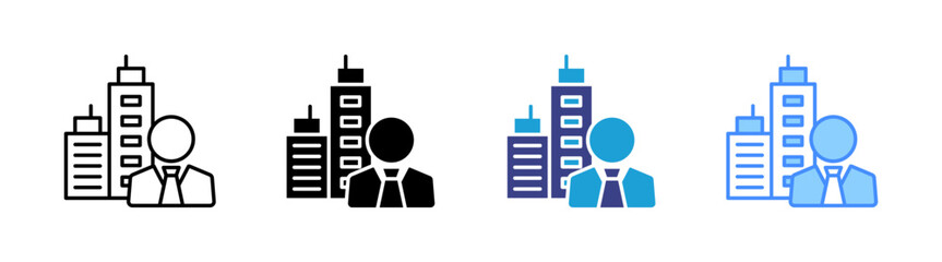 Owner icon set multiple style collection