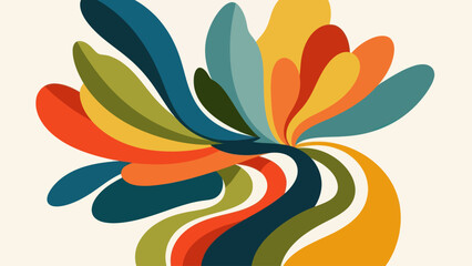 Obraz premium Abstract colorful organic shapes bursting outwards.